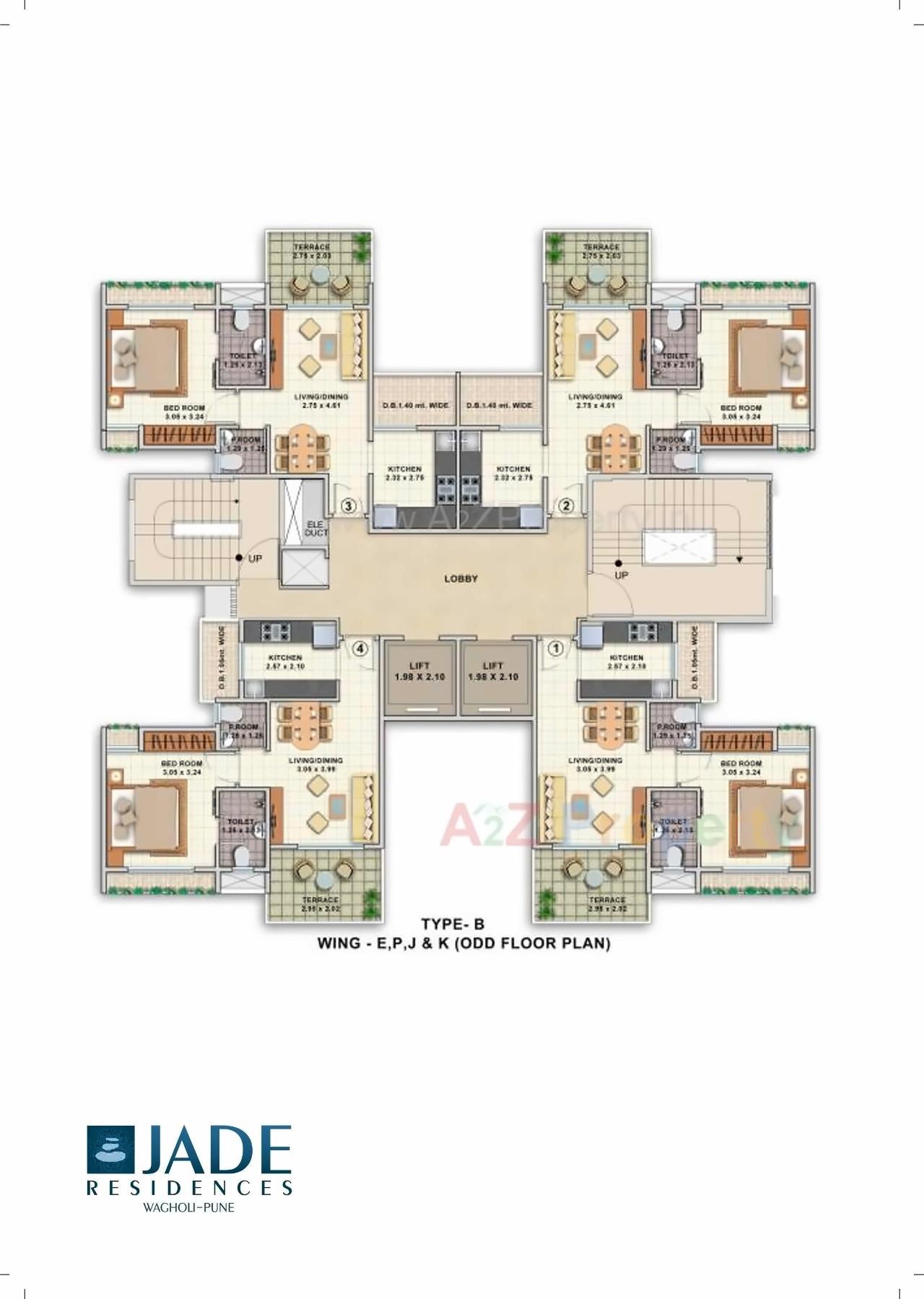 Layout of real estate project Jade Residences located at Wagholi, Pune, Maharashtra