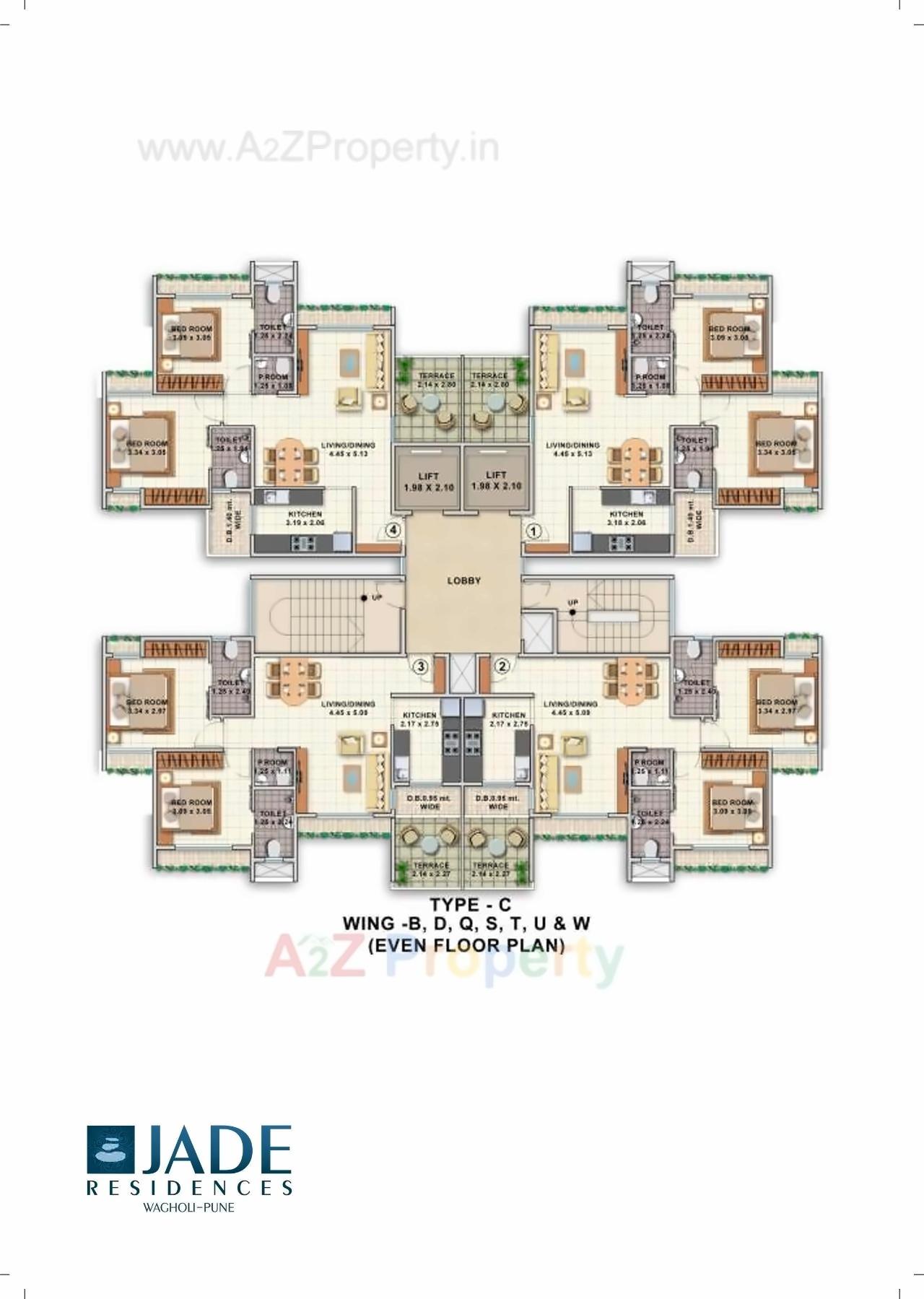 Layout of real estate project Jade Residences located at Wagholi, Pune, Maharashtra