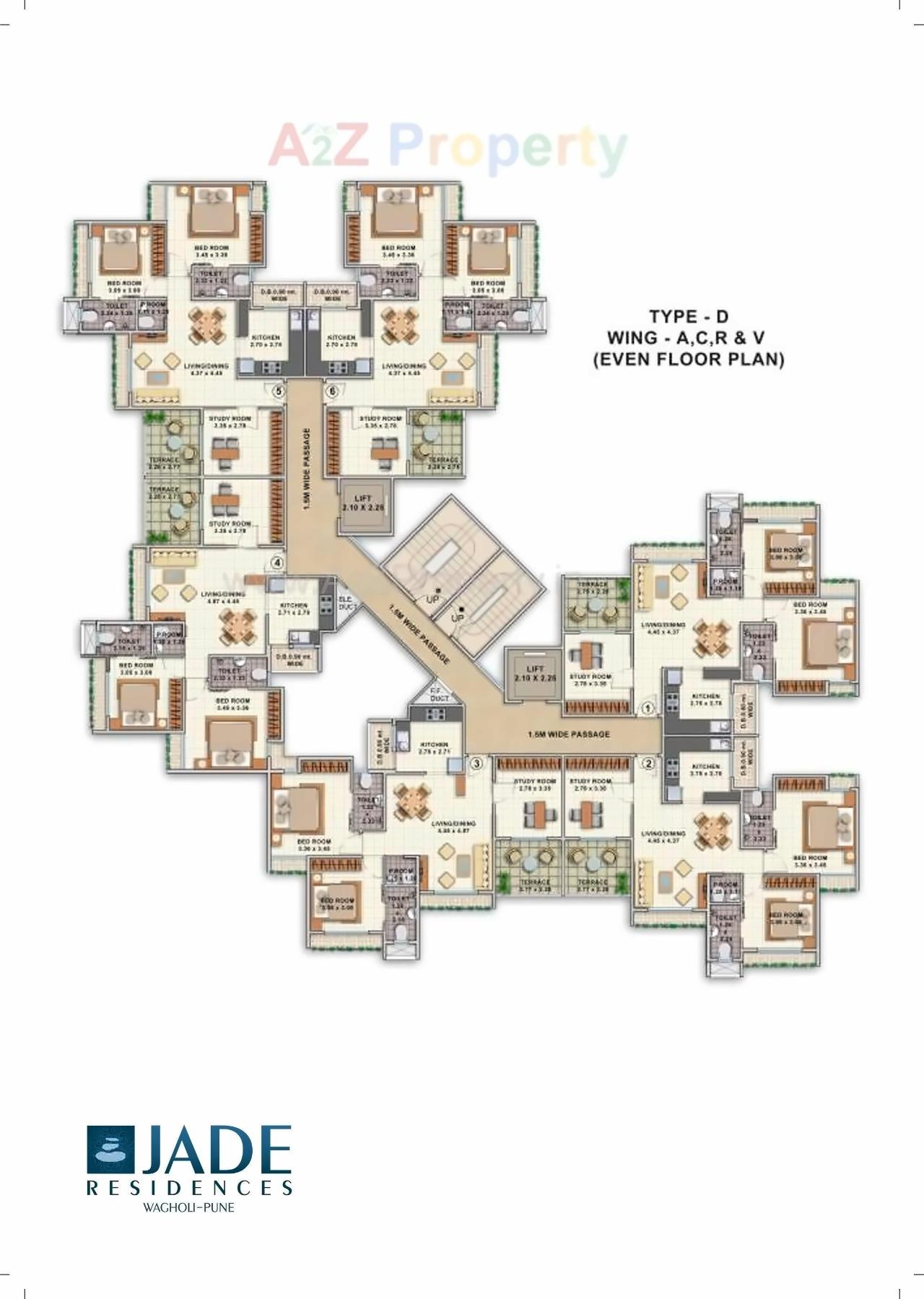 Layout of real estate project Jade Residences located at Wagholi, Pune, Maharashtra