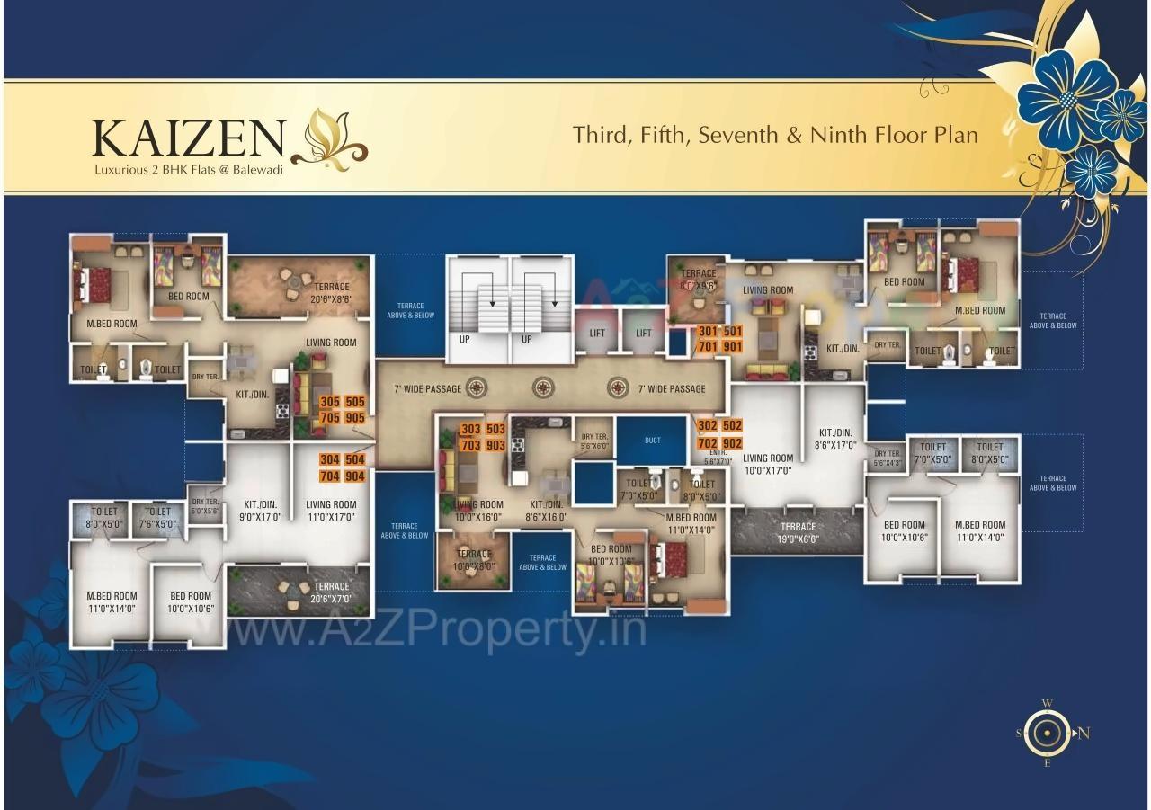 Layout of real estate project Kaizen located at Pune-m-corp, Pune, Maharashtra