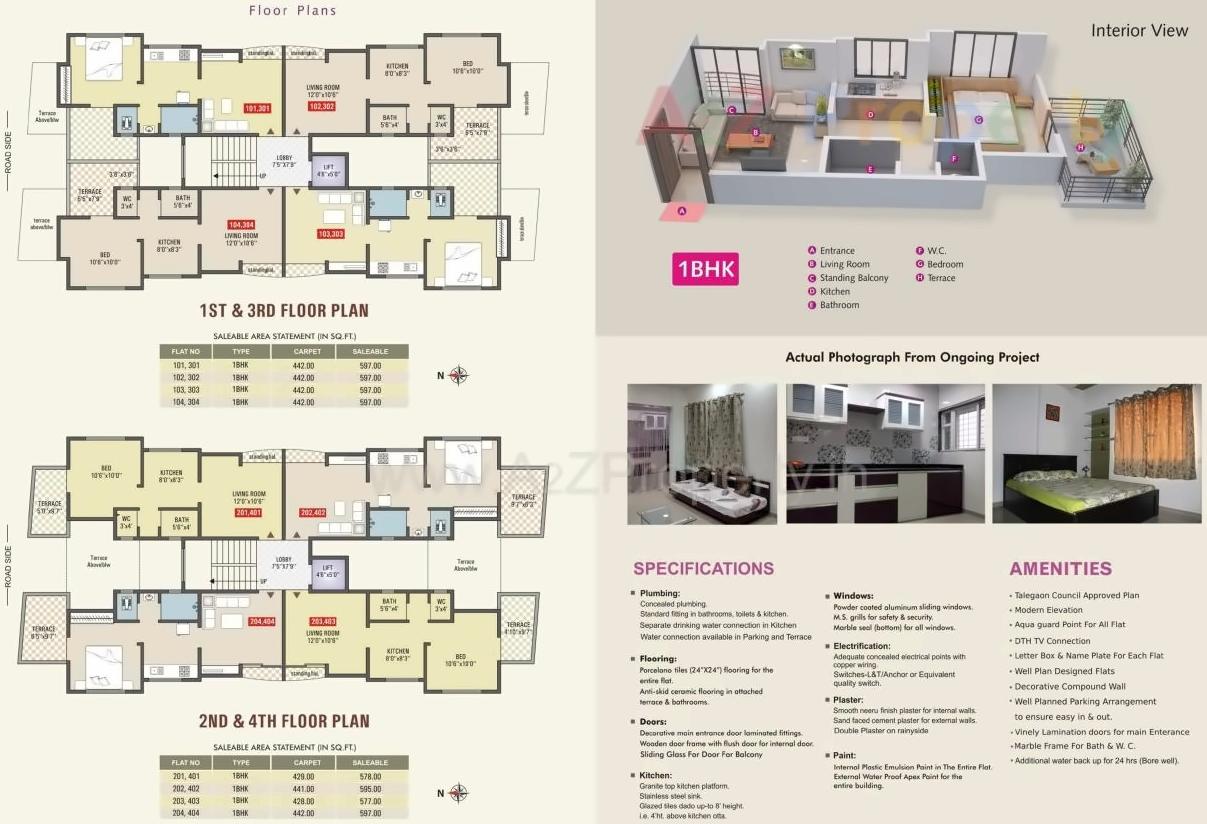 Layout of real estate project Kalparaj Residency located at Talegaon-dabhade-m-cl, Pune, Maharashtra