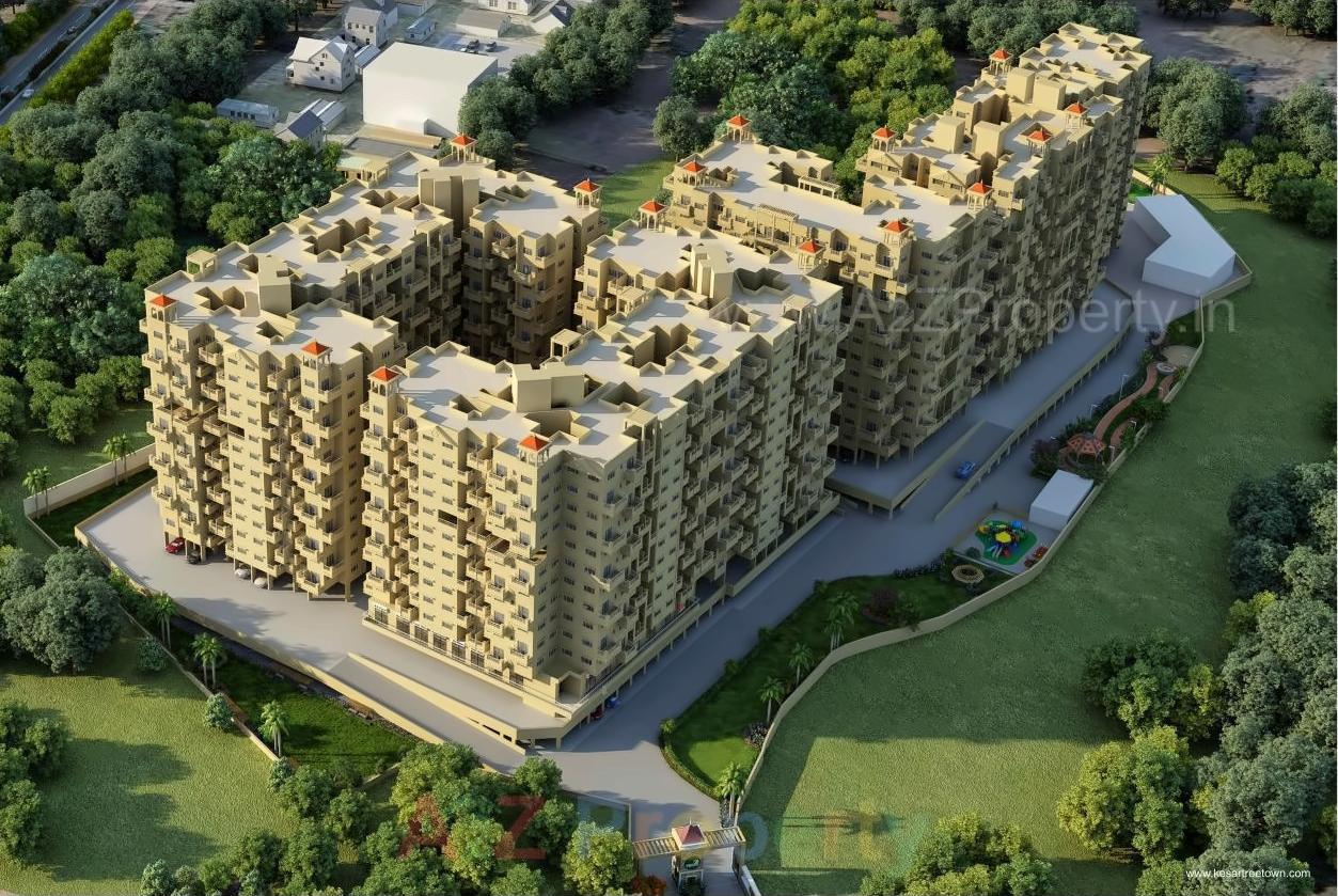 3D Elevation of real estate project Kesar Tree Town located at Pimpri-chinchawad-m-corp, Pune, Maharashtra
