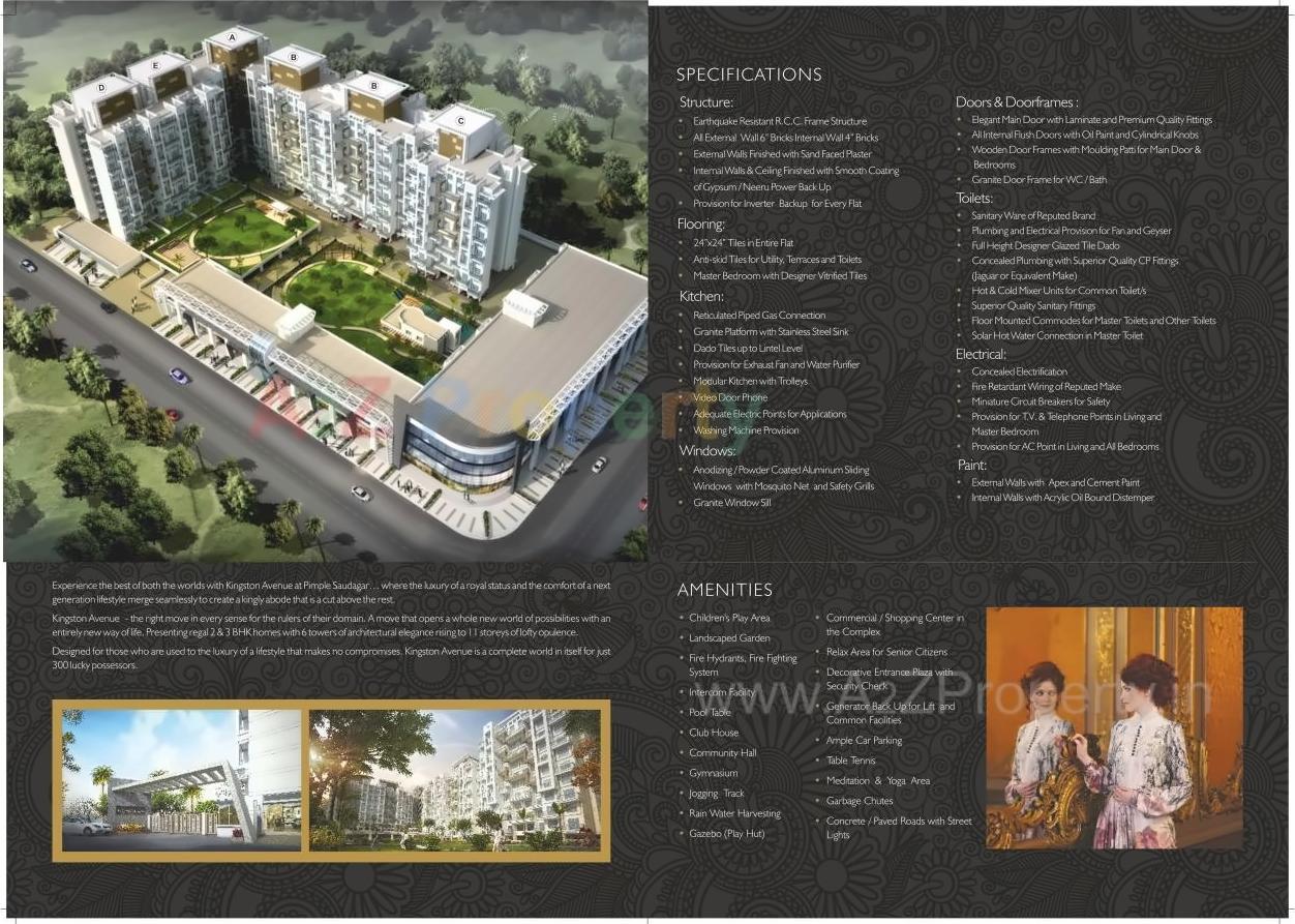 3D Elevation of real estate project Kingstone Avenue located at Pimpale-saudagar, Pune, Maharashtra
