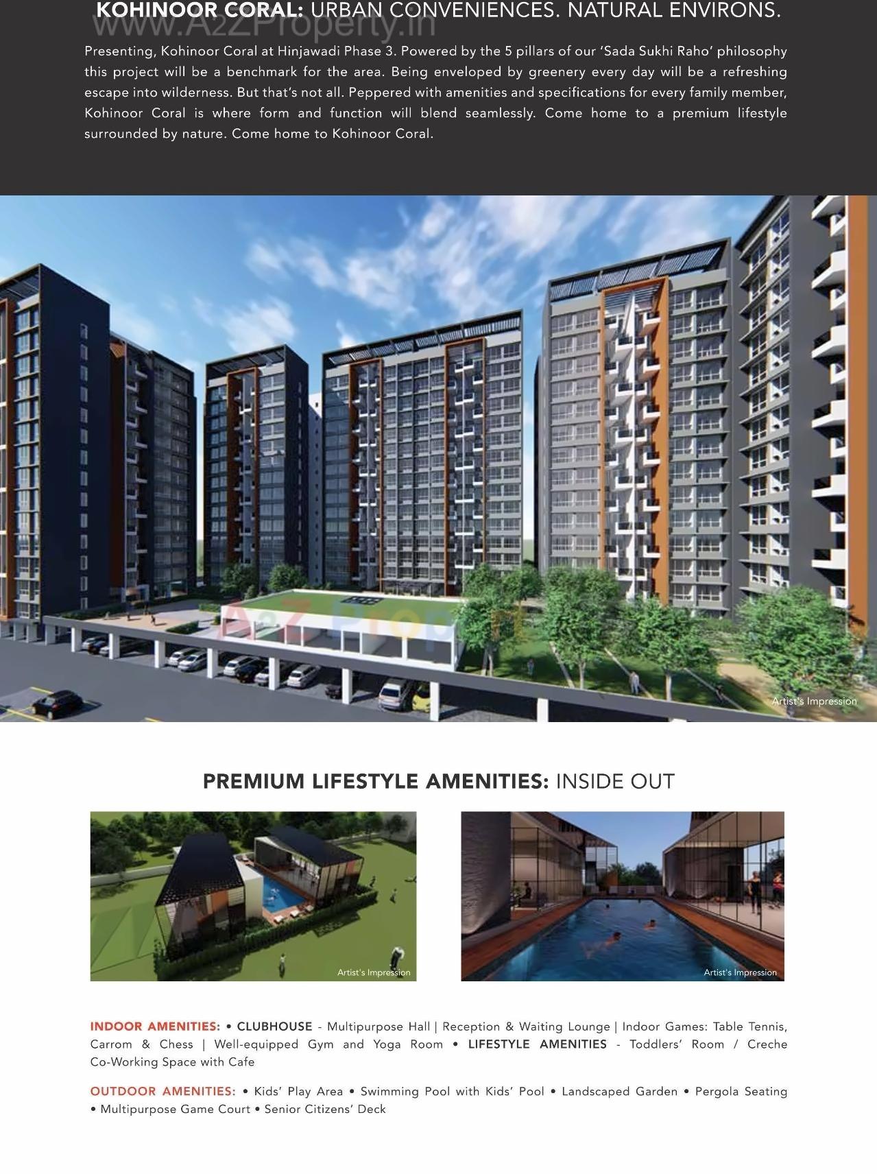 3D Elevation of real estate project Kohinoor Coral located at Pune-m-corp, Pune, Maharashtra