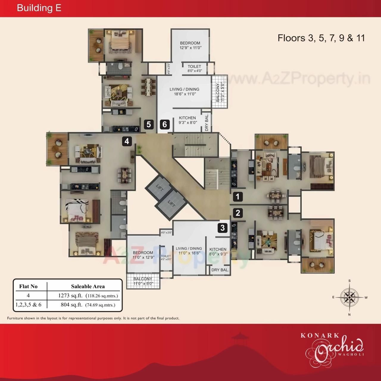 Layout of real estate project Konark Orchid J located at Wagholi, Pune, Maharashtra