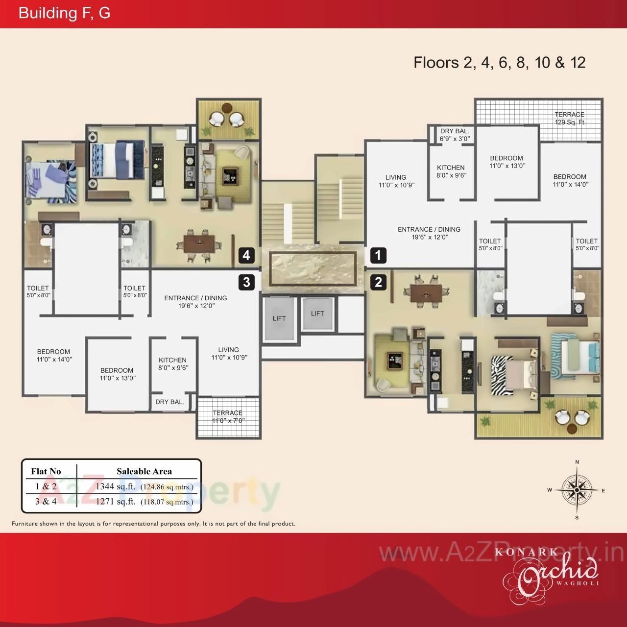 Layout of real estate project Konark Orchid J located at Wagholi, Pune, Maharashtra