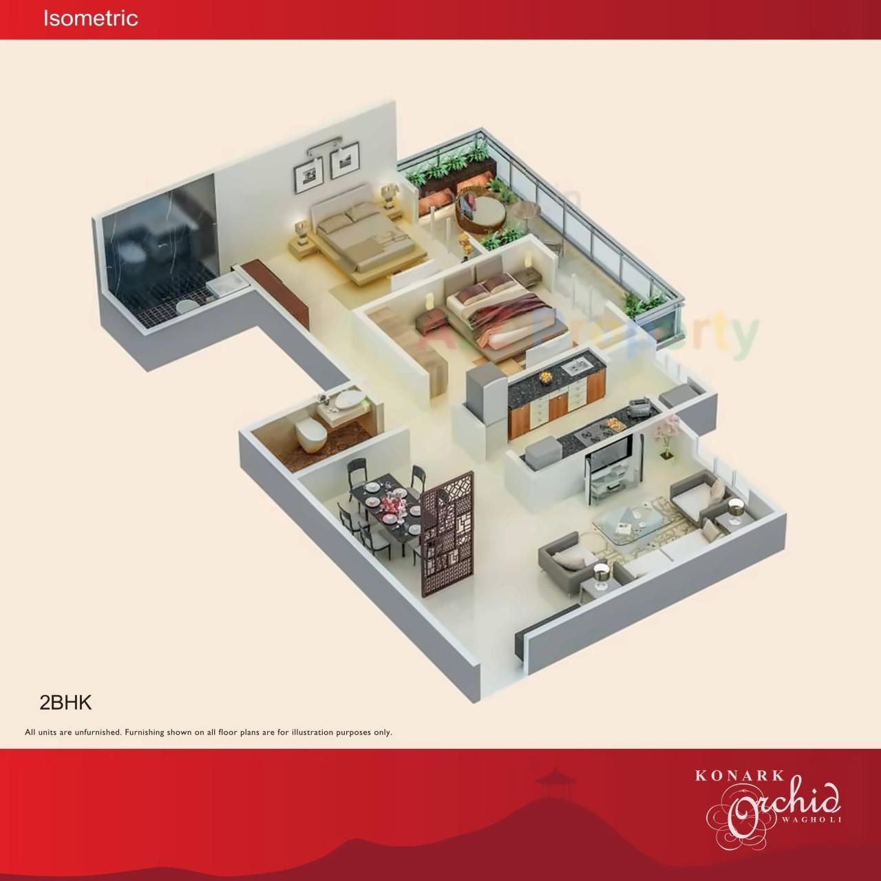 Layout of real estate project Konark Orchid J located at Wagholi, Pune, Maharashtra