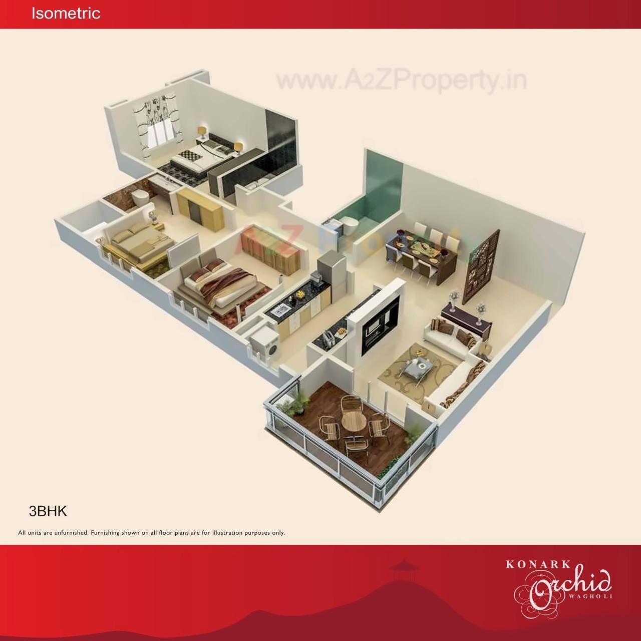 Layout of real estate project Konark Orchid J located at Wagholi, Pune, Maharashtra