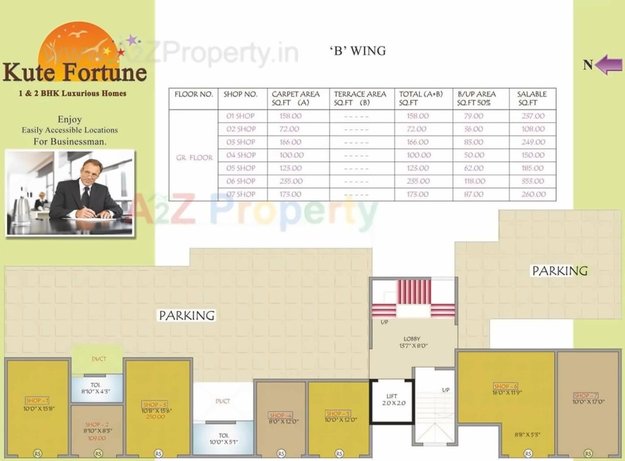 Layout of real estate project Kute Fortune located at Pimpri-chinchawad-m-corp, Pune, Maharashtra