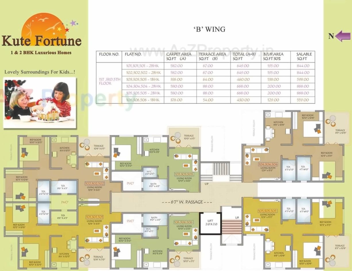 Layout of real estate project Kute Fortune located at Pimpri-chinchawad-m-corp, Pune, Maharashtra