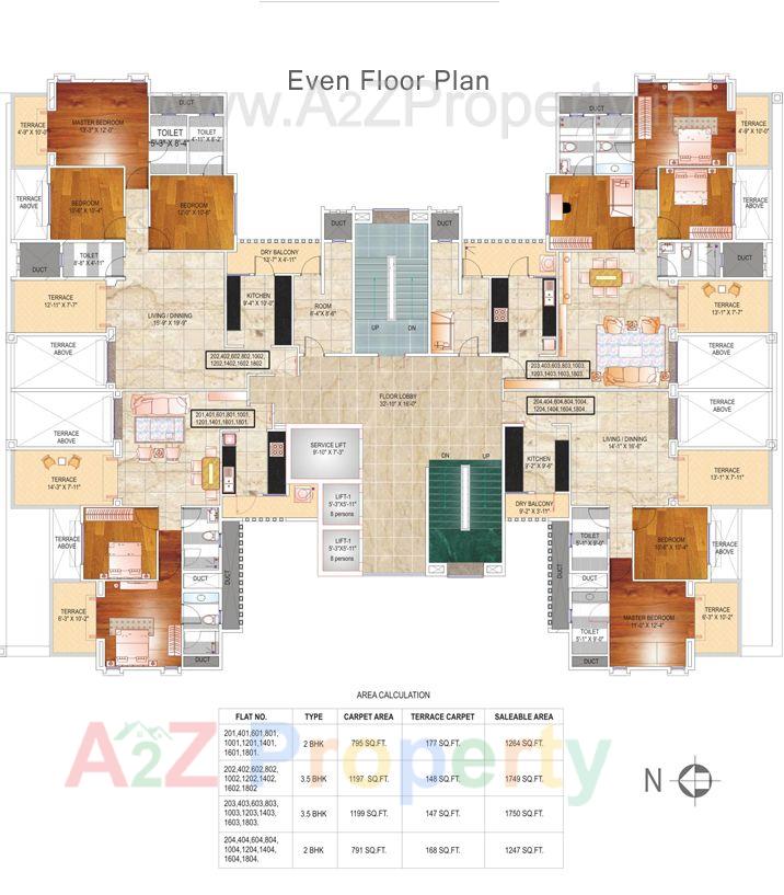 Floor_even_large of real estate project Le Reve located at Pune-m-corp, Pune, Maharashtra