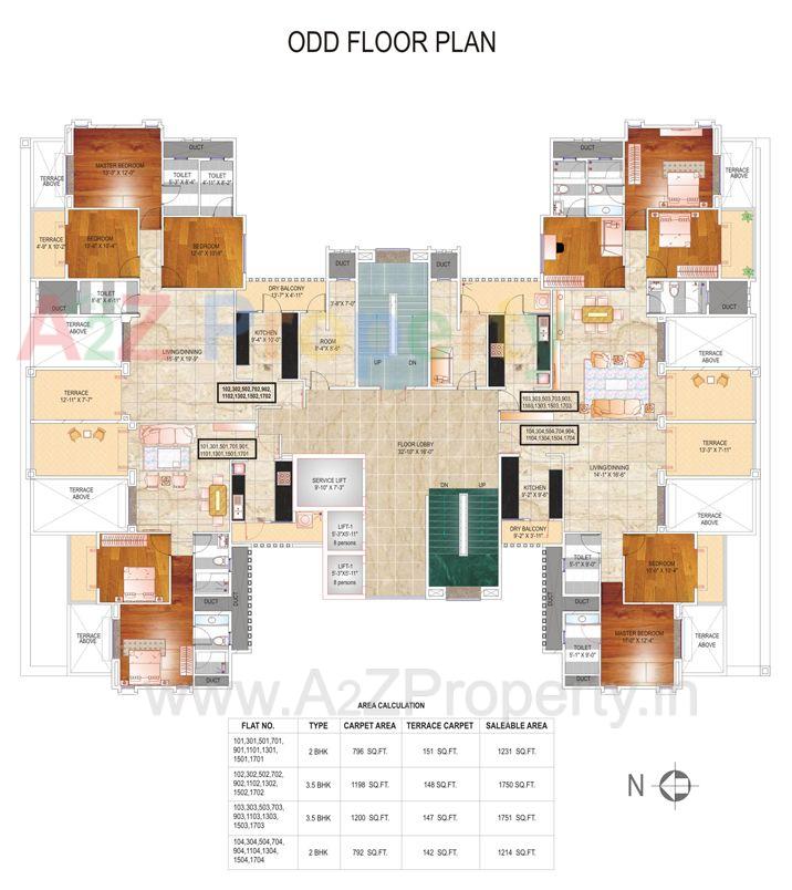 Floor_odd_large (1) of real estate project Le Reve located at Pune-m-corp, Pune, Maharashtra