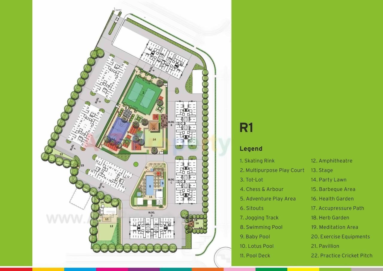 Layout of real estate project Life Republic Sector R1   1st Avenue located at Marunji, Pune, Maharashtra