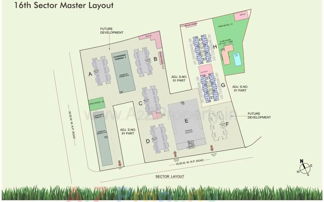 Layout of real estate project Life Republic Sector R16   16th Avenue located at Jambe, Pune, Maharashtra