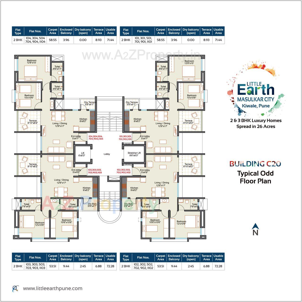 C20 Odd Floor Plan Big of real estate project Little Earth Masulkar City located at Kivale, Pune, Maharashtra