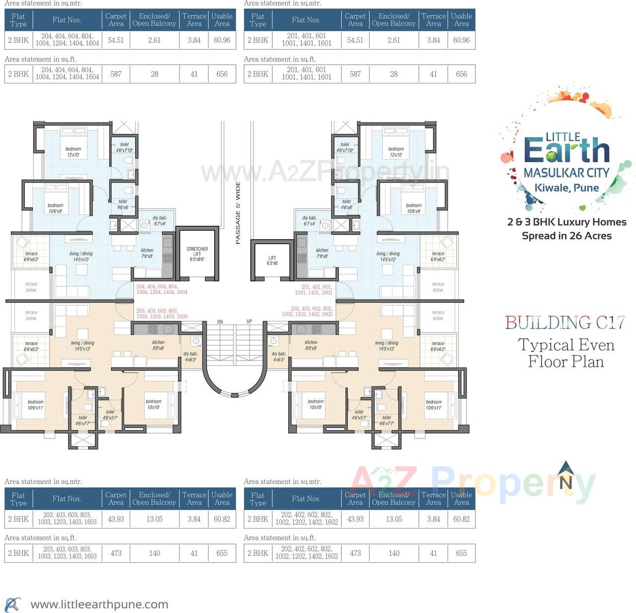 Little Earth_c 17 Building Even Floor Plan of real estate project Little Earth Masulkar City located at Kivale, Pune, Maharashtra