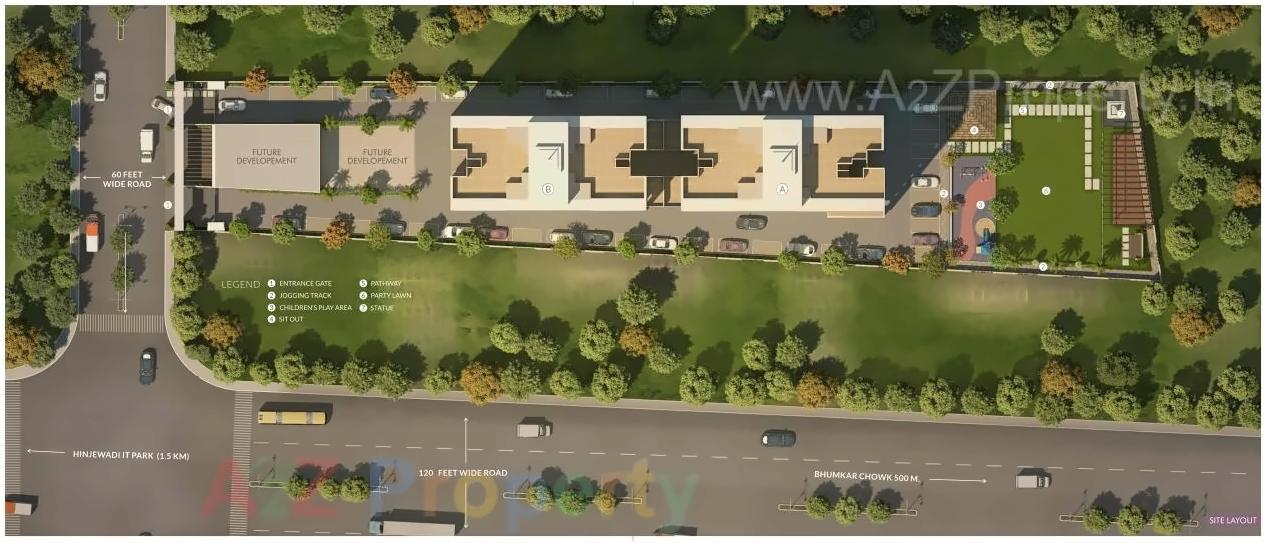 Layout of real estate project Magnova Manor located at Wakad, Pune, Maharashtra