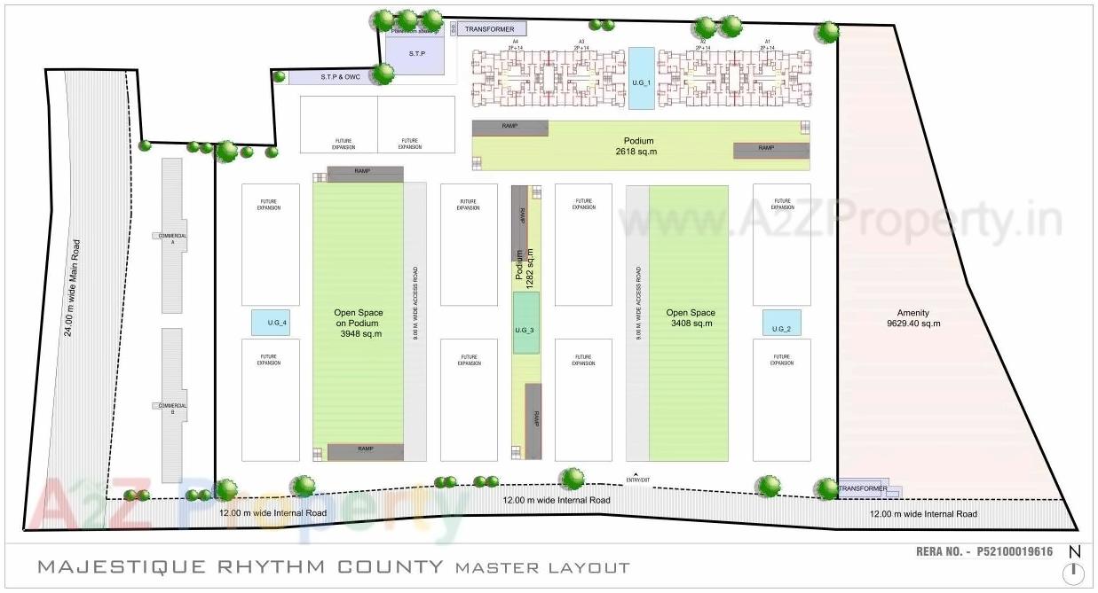 Layout of real estate project Majestique Rhythm County located at Ouatade-handewadi, Pune, Maharashtra