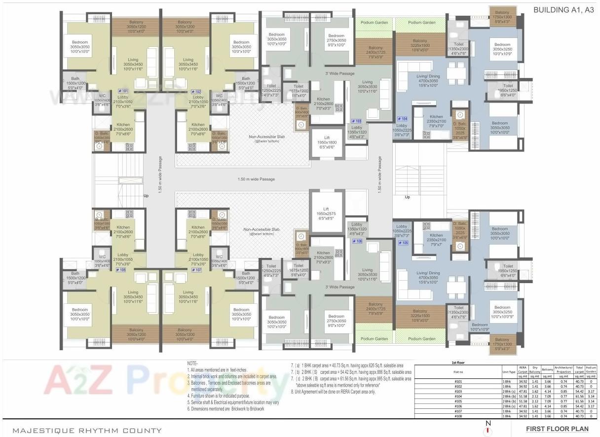 Layout of real estate project Majestique Rhythm County located at Ouatade-handewadi, Pune, Maharashtra