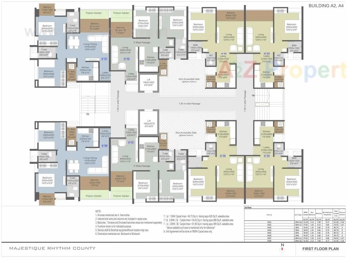 Layout of real estate project Majestique Rhythm County located at Ouatade-handewadi, Pune, Maharashtra