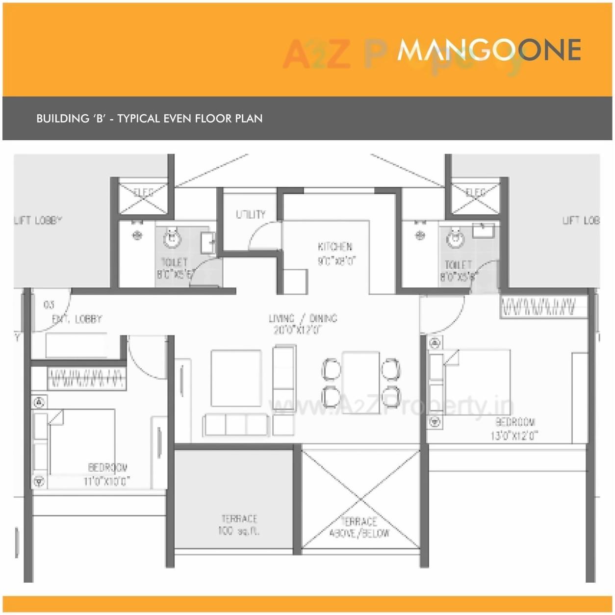 Layout of real estate project Mango One located at Hadapsar, Pune, Maharashtra