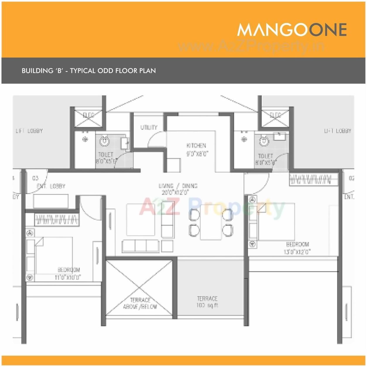 Layout of real estate project Mango One located at Hadapsar, Pune, Maharashtra