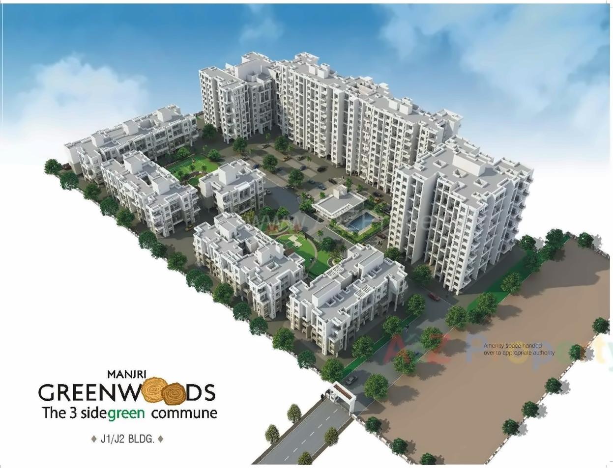 3D Elevation of real estate project Manjri Green Woods located at Manjari-bk, Pune, Maharashtra