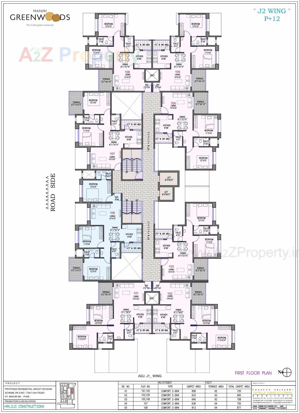 Layout of real estate project Manjri Green Woods located at Manjari-bk, Pune, Maharashtra