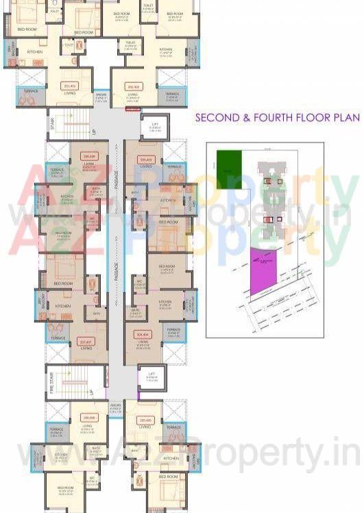 Magic 2 Magic 2 Cluster Plan For 2nd And 4th Floor 7814466 of real estate project Mantra Magic Ii located at Chimbali, Pune, Maharashtra