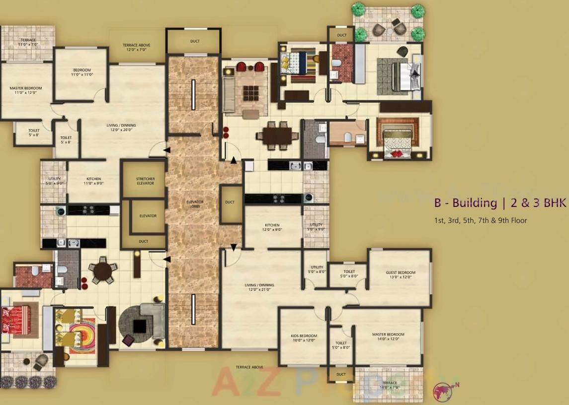Layout of real estate project Mantri Eternity Plus located at Bhosari, Pune, Maharashtra