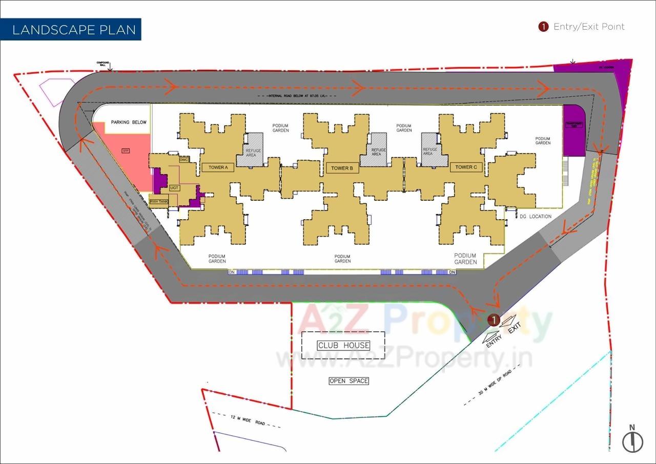 Layout of real estate project Mantri Vantage located at Kharadi, Pune, Maharashtra