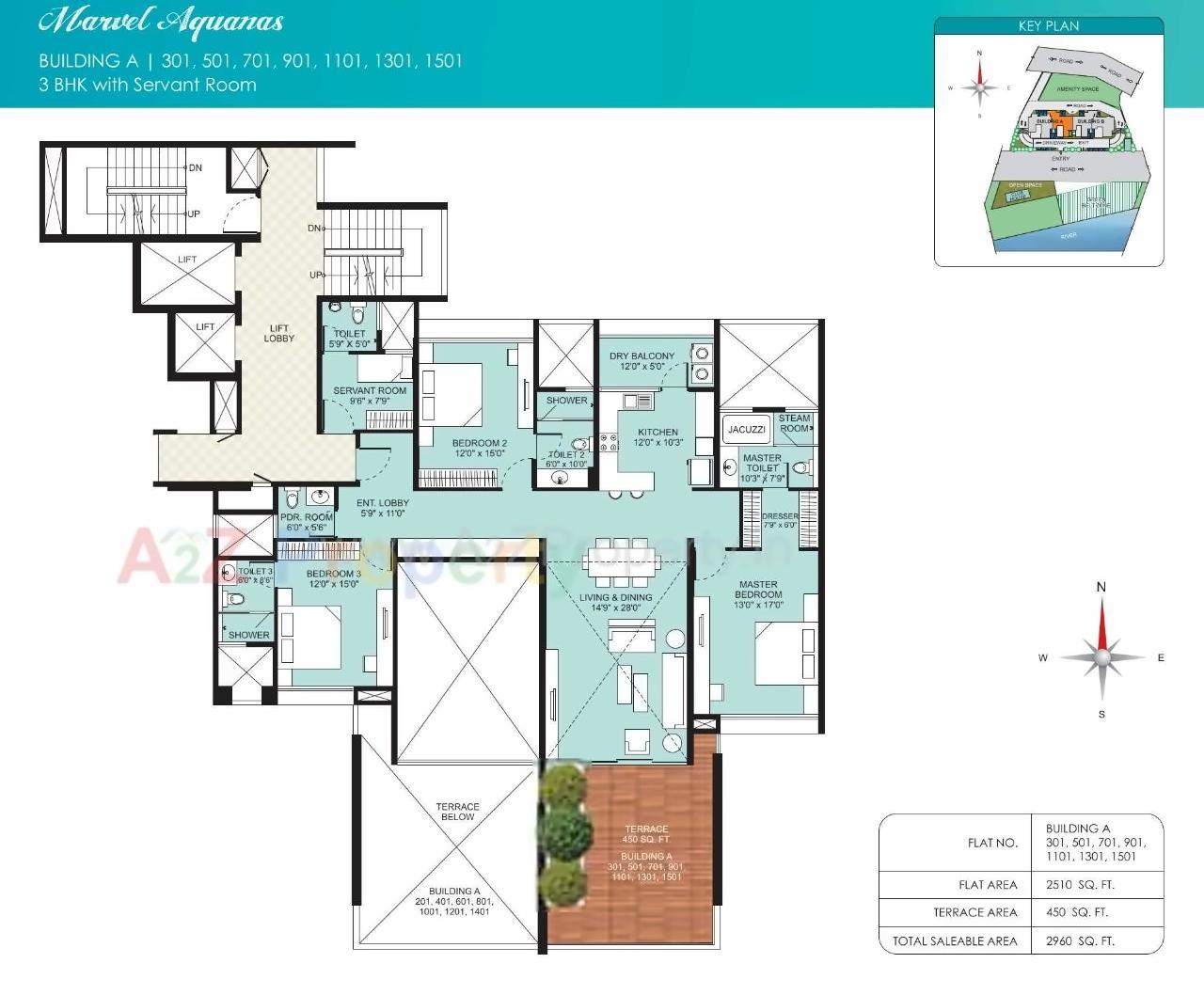 Layout of real estate project Marvel Aquanas located at Kharadi, Pune, Maharashtra