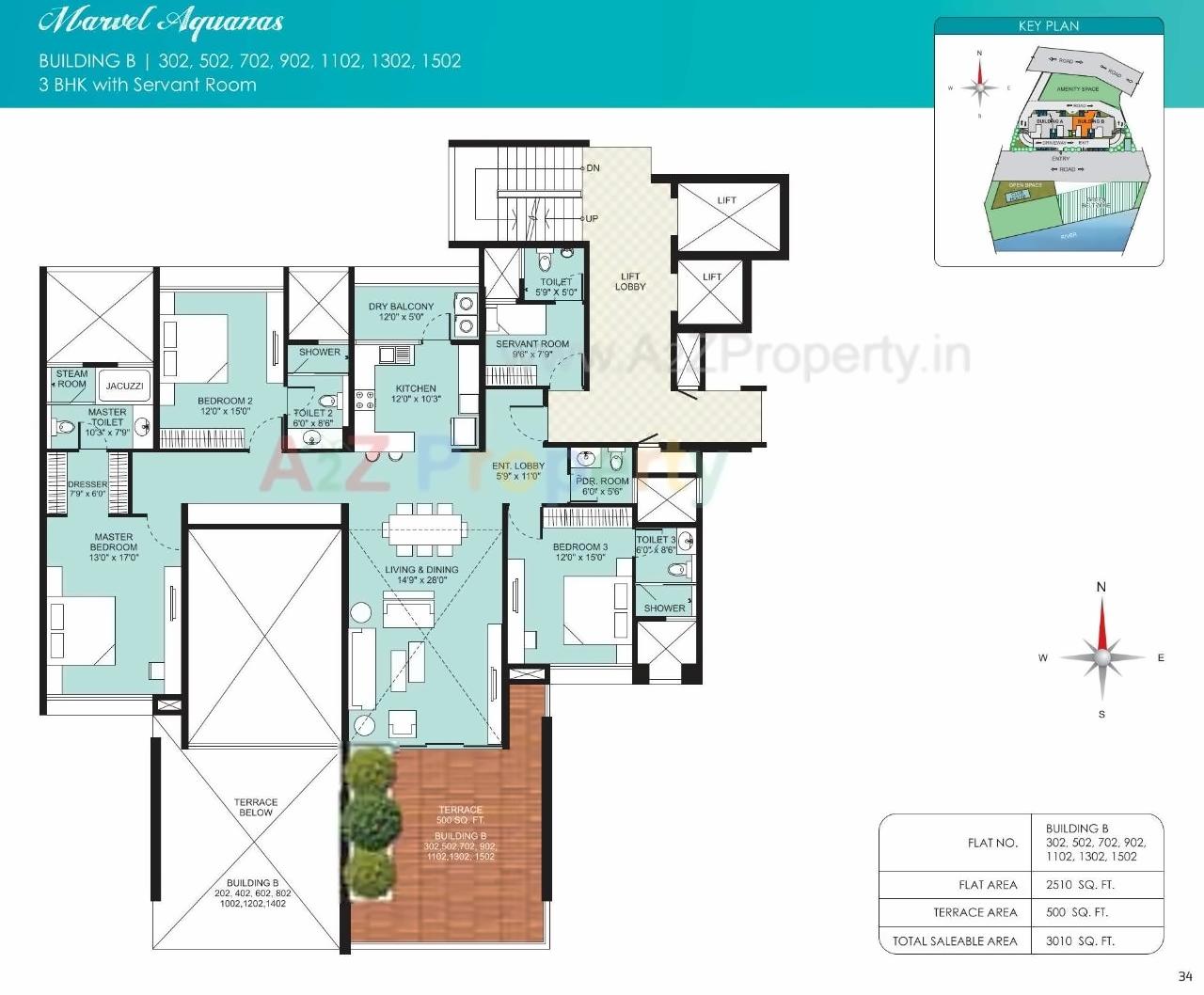 Layout of real estate project Marvel Aquanas located at Kharadi, Pune, Maharashtra