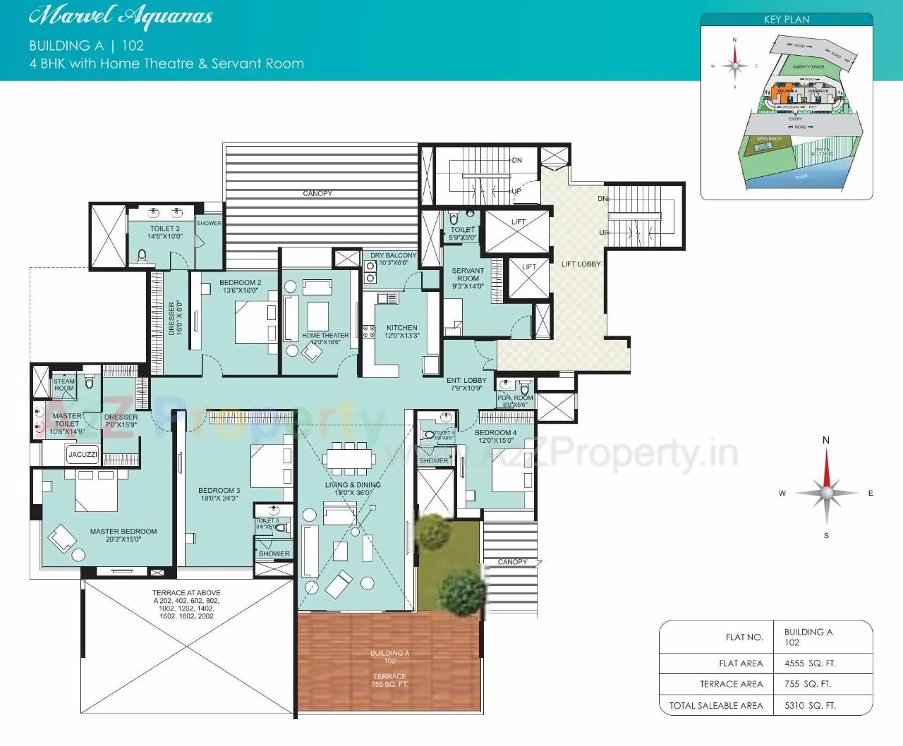 Layout of real estate project Marvel Aquanas located at Kharadi, Pune, Maharashtra