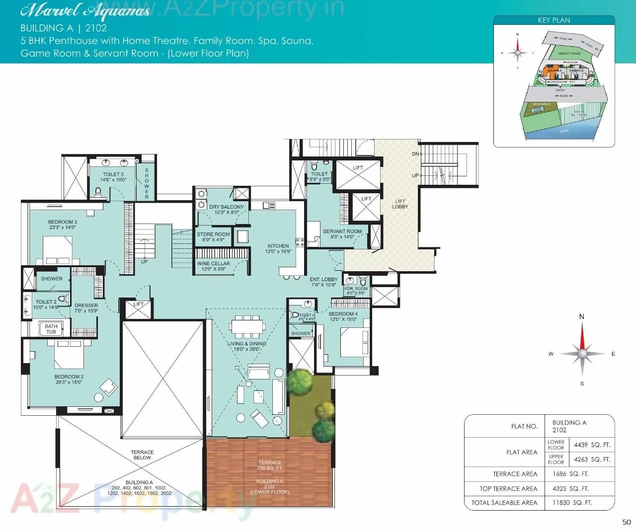 Layout of real estate project Marvel Aquanas located at Kharadi, Pune, Maharashtra