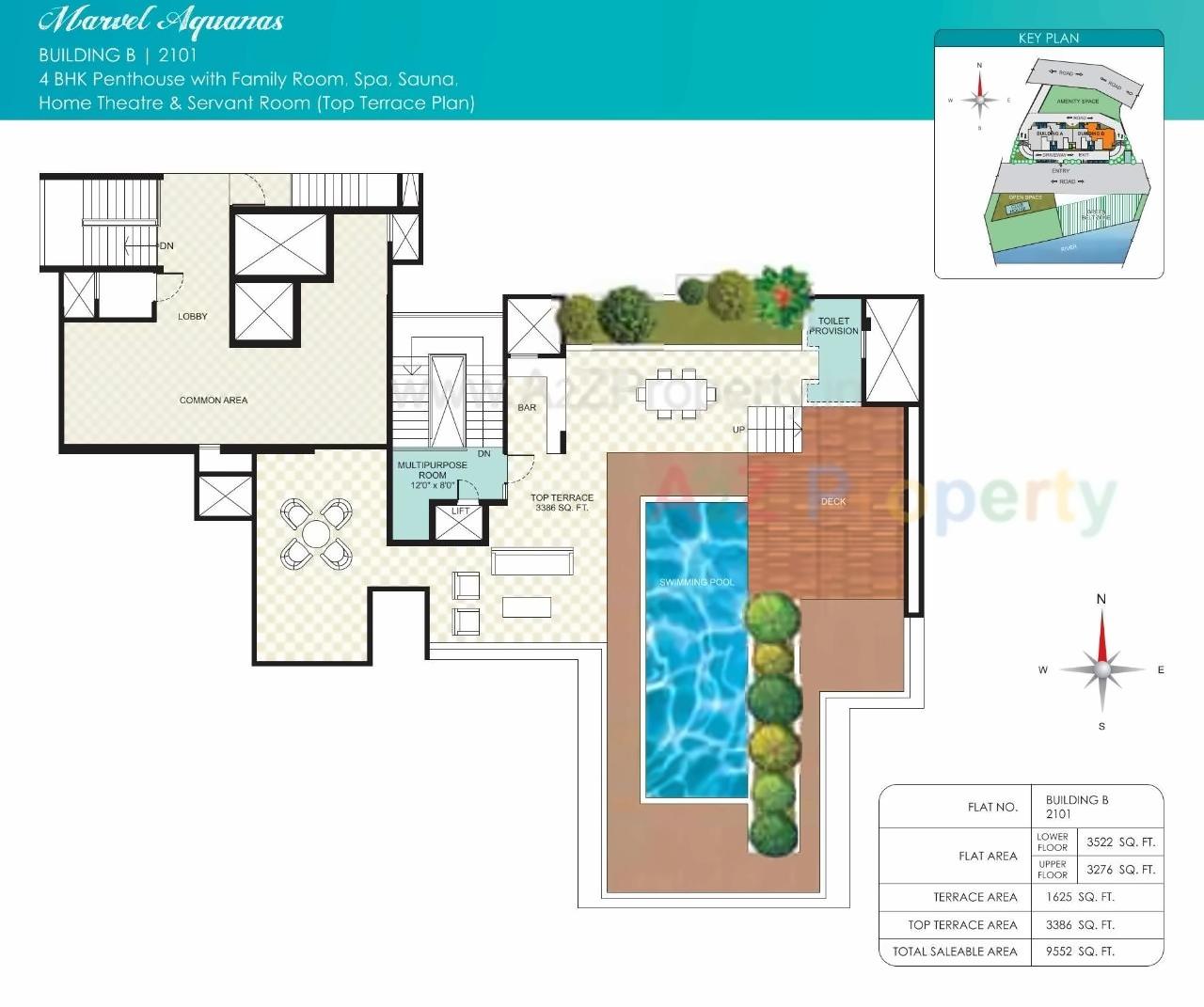 Layout of real estate project Marvel Aquanas located at Kharadi, Pune, Maharashtra