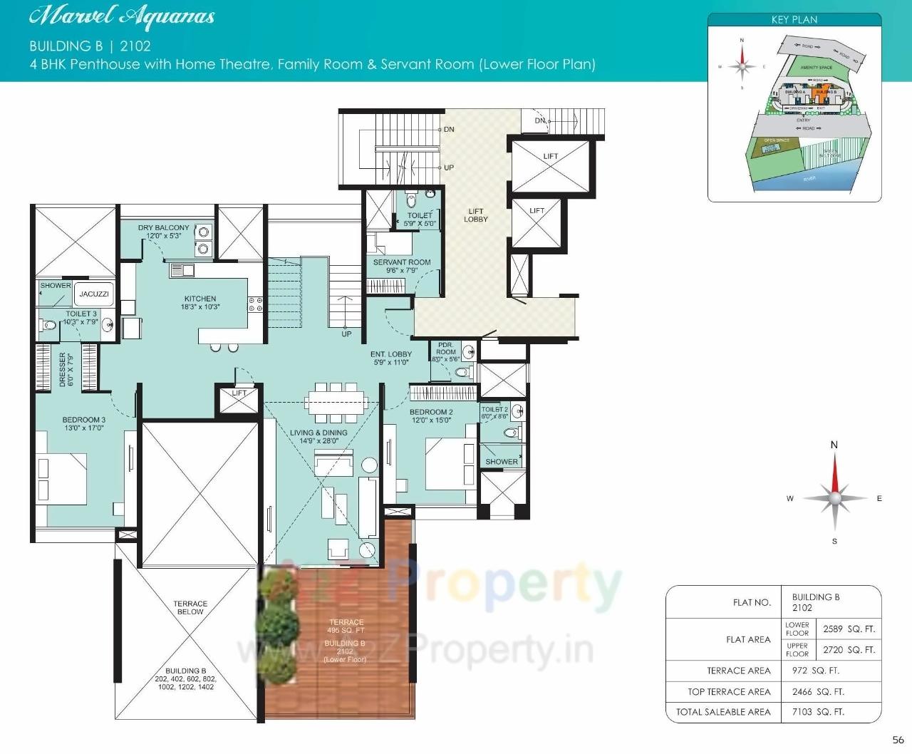 Layout of real estate project Marvel Aquanas located at Kharadi, Pune, Maharashtra