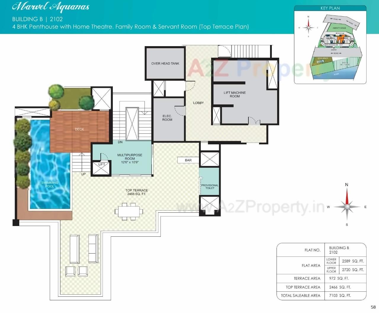 Layout of real estate project Marvel Aquanas located at Kharadi, Pune, Maharashtra