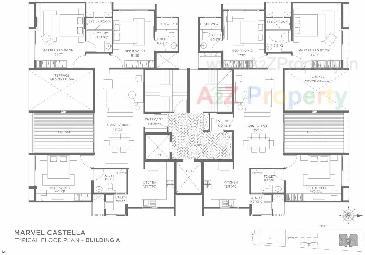 Layout of real estate project Marvel Castella A located at Pune-m-corp, Pune, Maharashtra