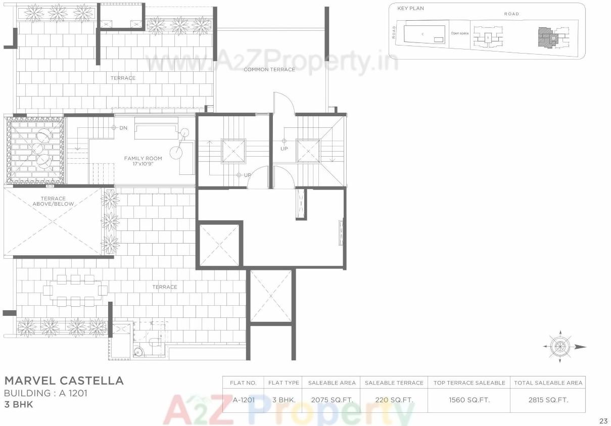 Layout of real estate project Marvel Castella A located at Pune-m-corp, Pune, Maharashtra