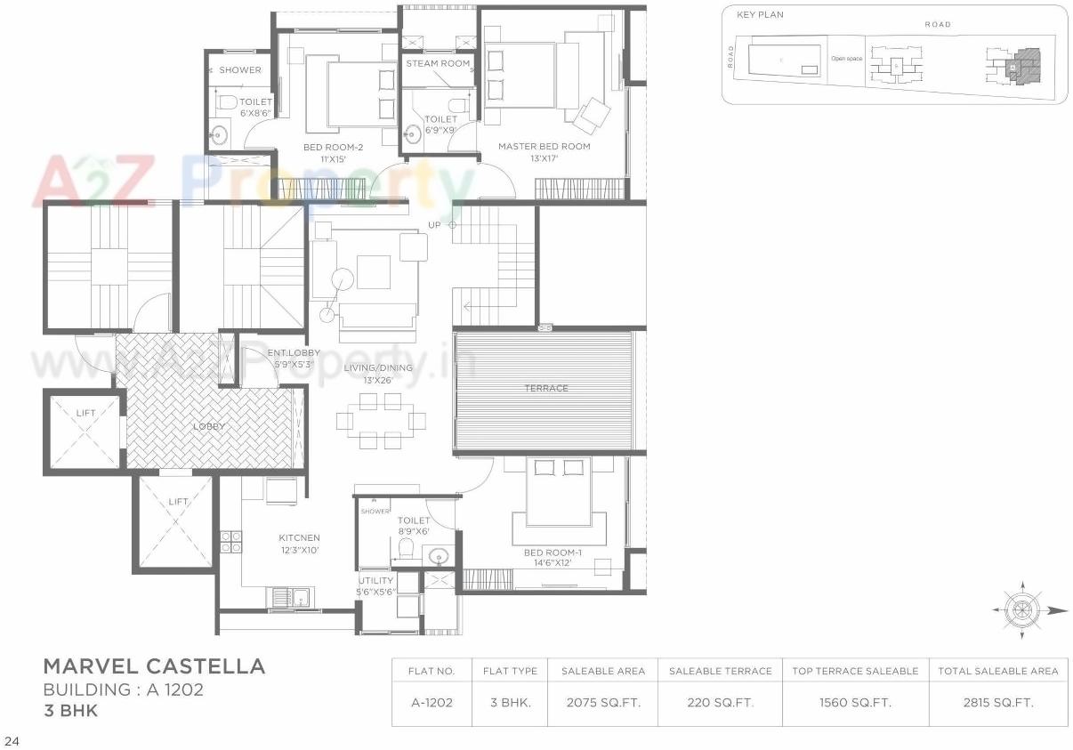 Layout of real estate project Marvel Castella A located at Pune-m-corp, Pune, Maharashtra