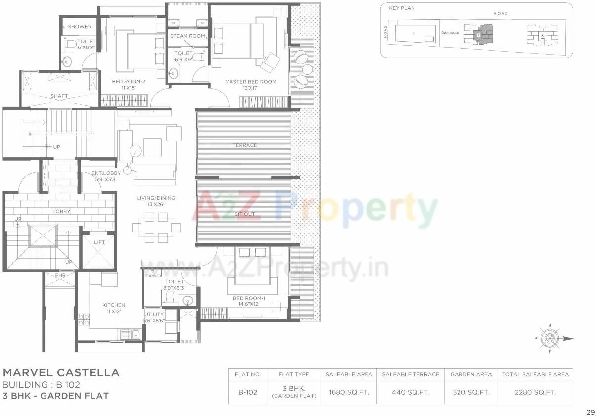 Layout of real estate project Marvel Castella A located at Pune-m-corp, Pune, Maharashtra