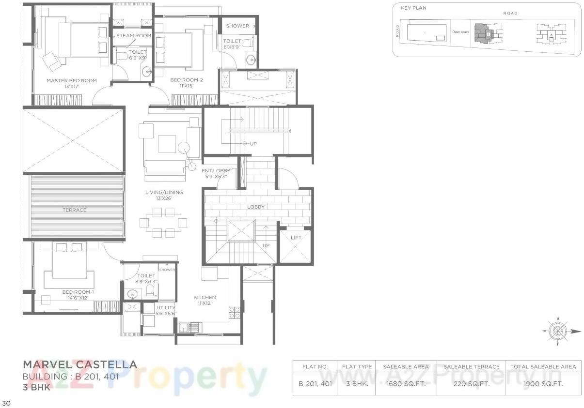 Layout of real estate project Marvel Castella A located at Pune-m-corp, Pune, Maharashtra