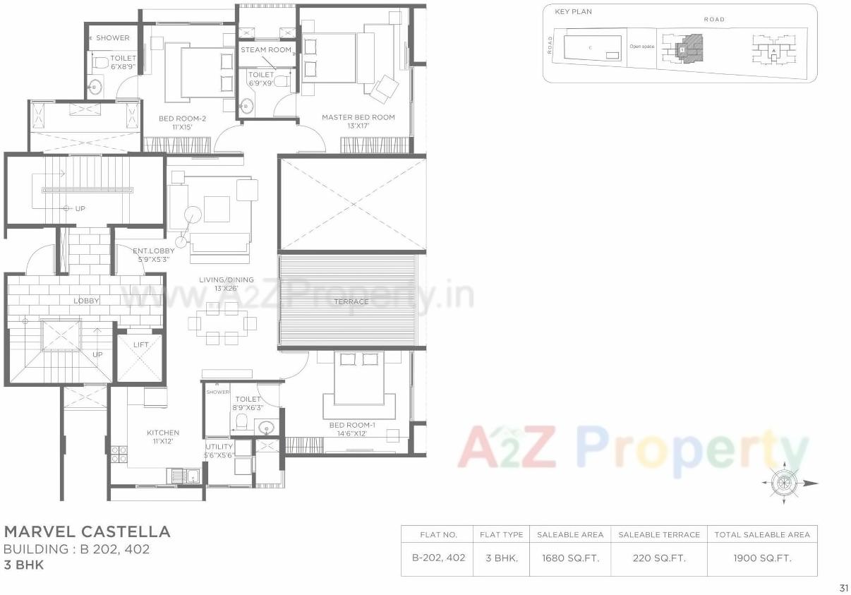 Layout of real estate project Marvel Castella A located at Pune-m-corp, Pune, Maharashtra
