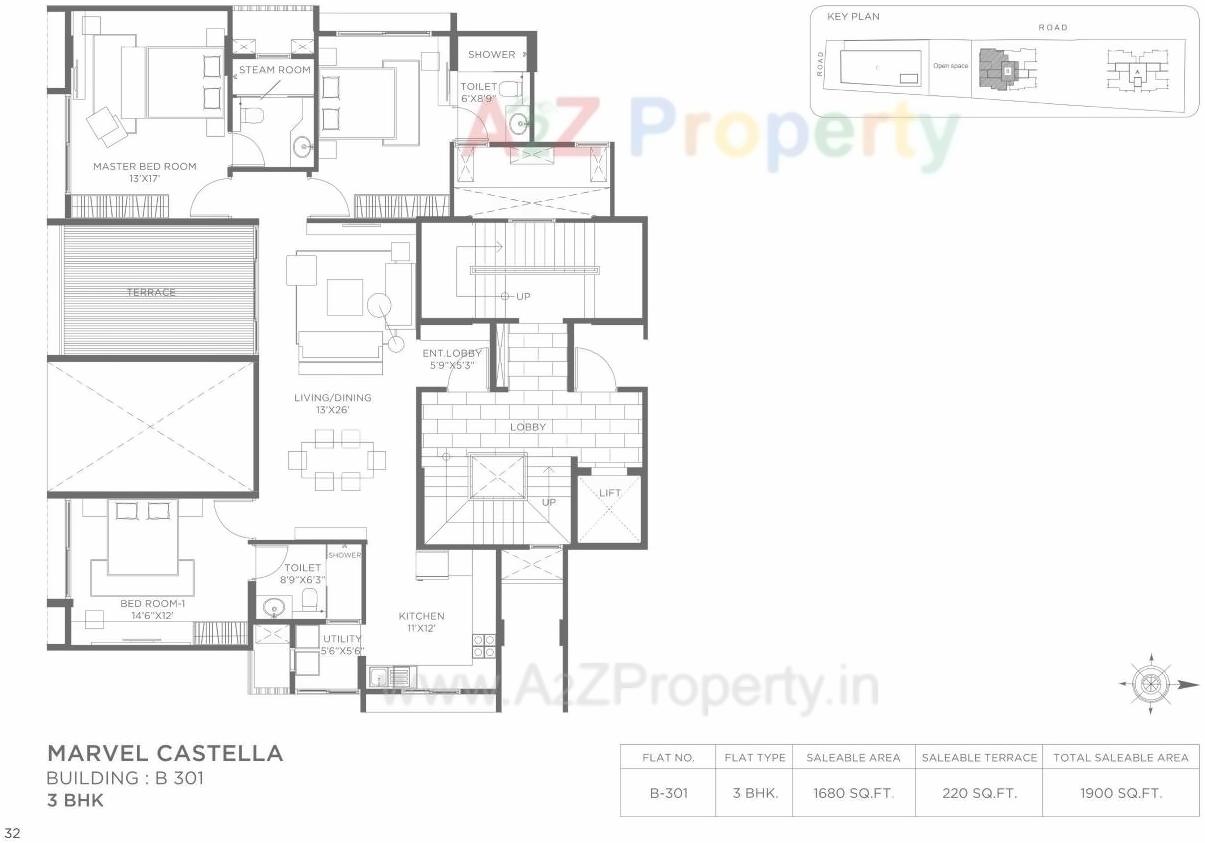 Layout of real estate project Marvel Castella A located at Pune-m-corp, Pune, Maharashtra