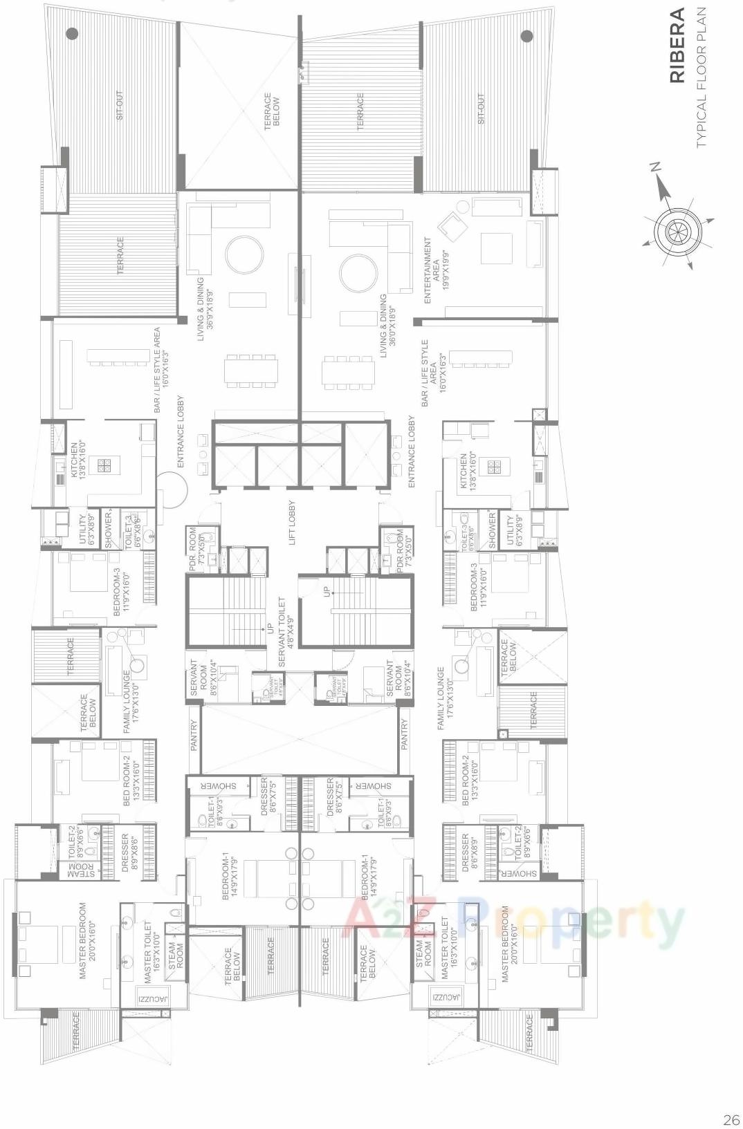 Layout of real estate project Marvel Ribera located at Pune-m-corp, Pune, Maharashtra