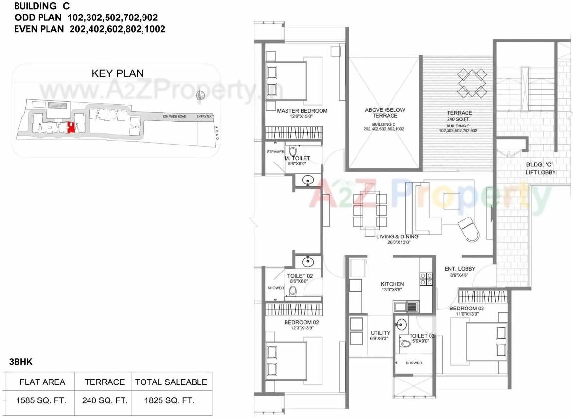 Layout of real estate project Marvel Sera A,b,c located at Hadapsar, Pune, Maharashtra