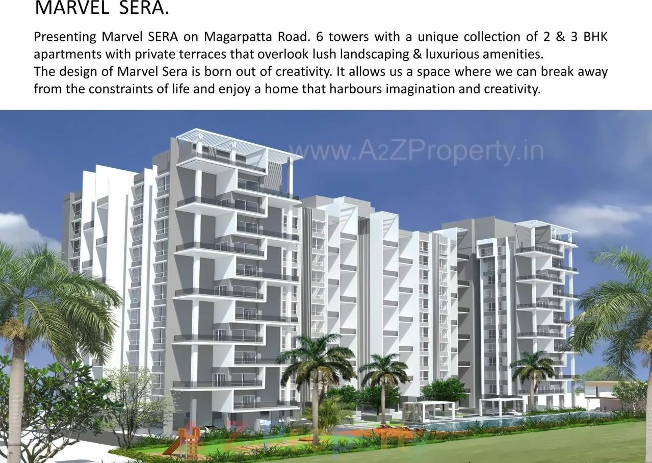 3D Elevation of real estate project Marvel Sera A,b,c located at Hadapsar, Pune, Maharashtra