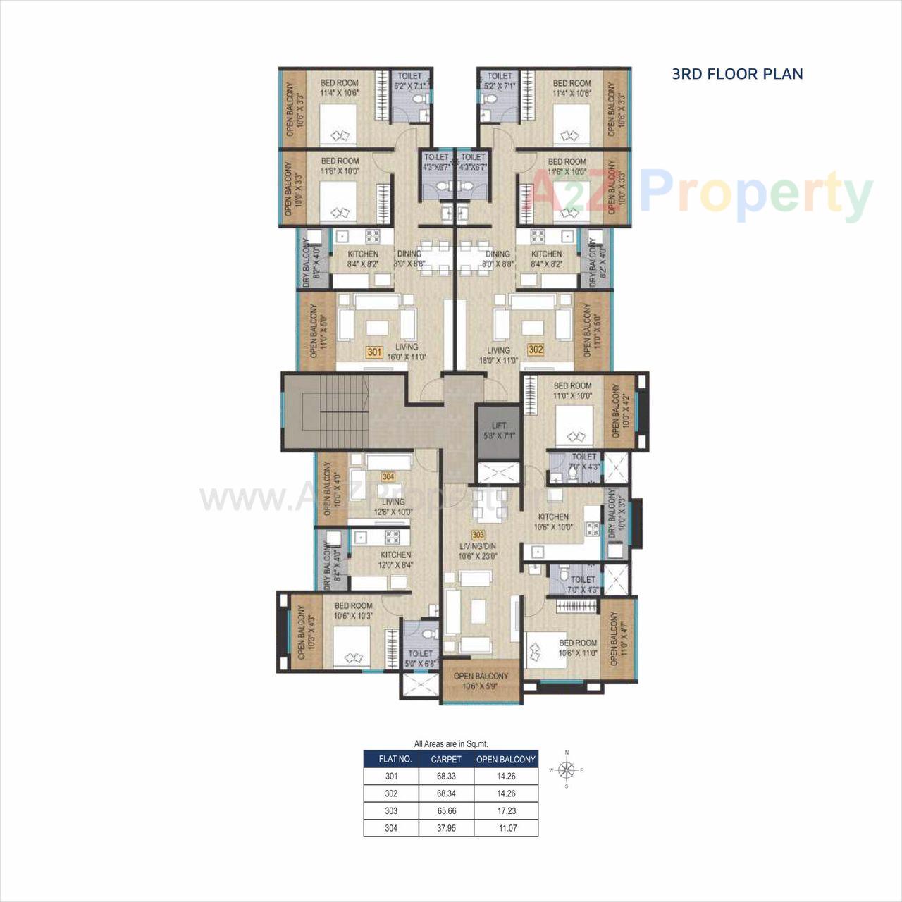 3rd Floorplan of real estate project Mayank located at Mundhawa, Pune, Maharashtra