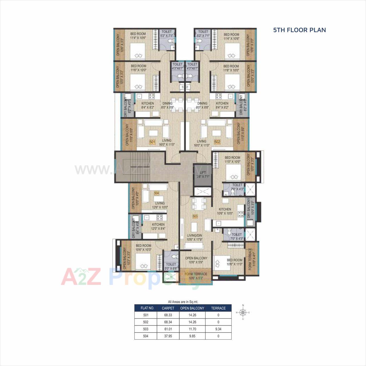 5th Floorplan of real estate project Mayank located at Mundhawa, Pune, Maharashtra